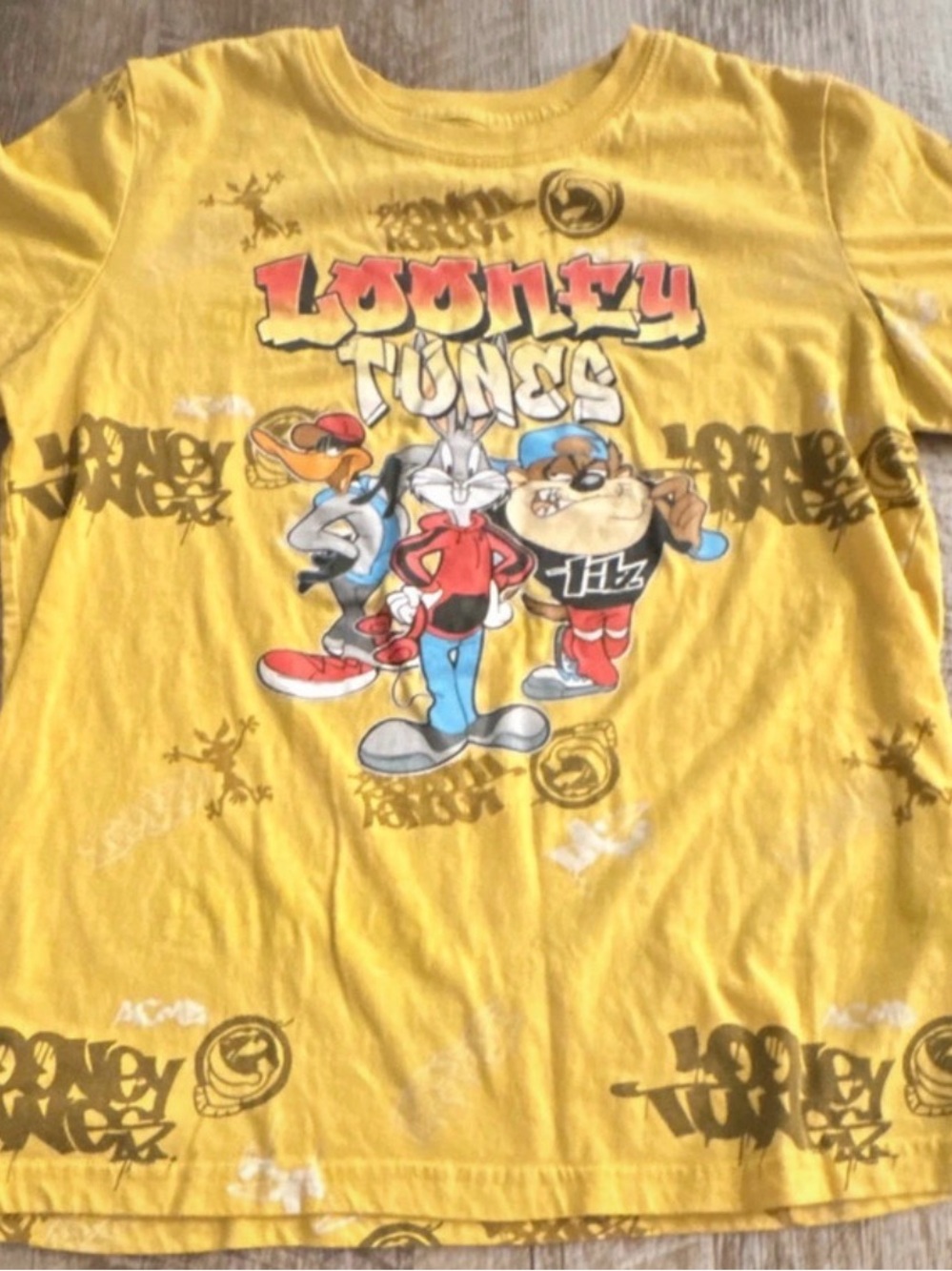 Warner Bros. Yellow Looney Tunes Graphic Tee with Bugs Bunny